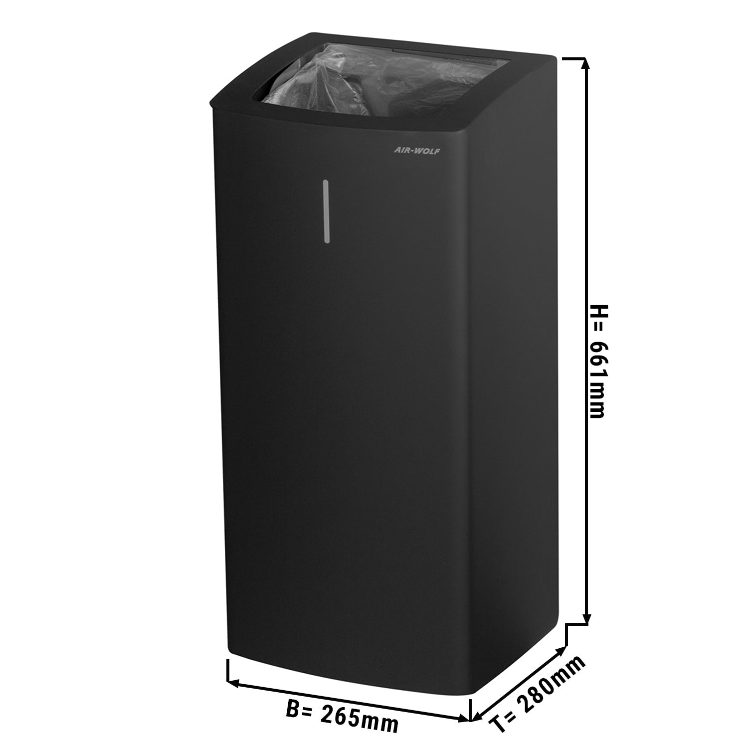 AIR -WOLF - Waste bin - 50 liters - for wall mounting