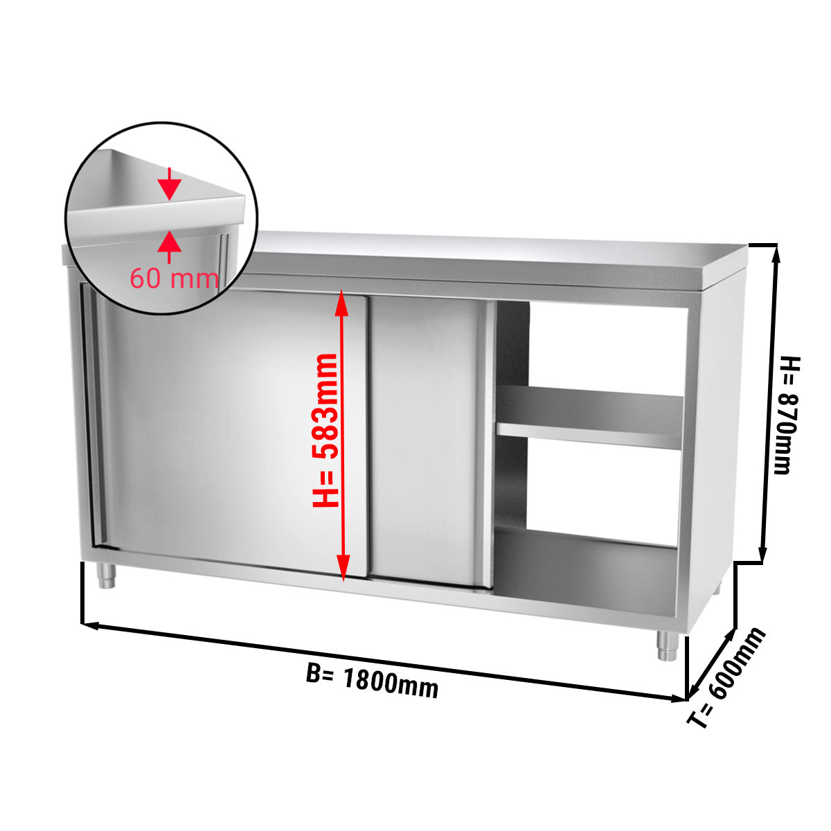 Worktop with opening PREMIUM - 1.8 m