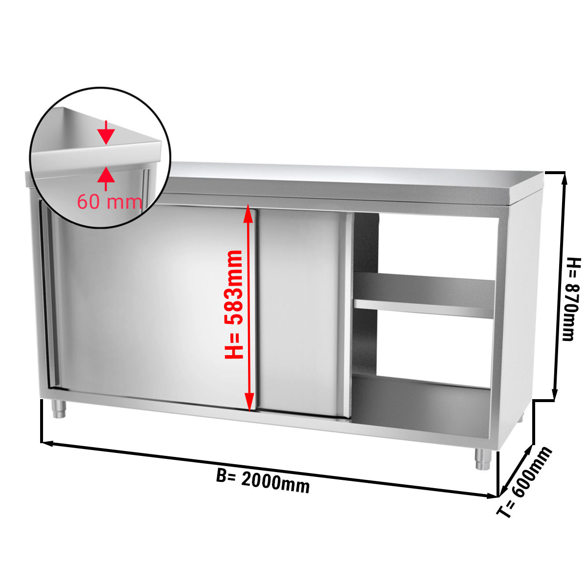 Worktop with opening PREMIUM - 2.0 m