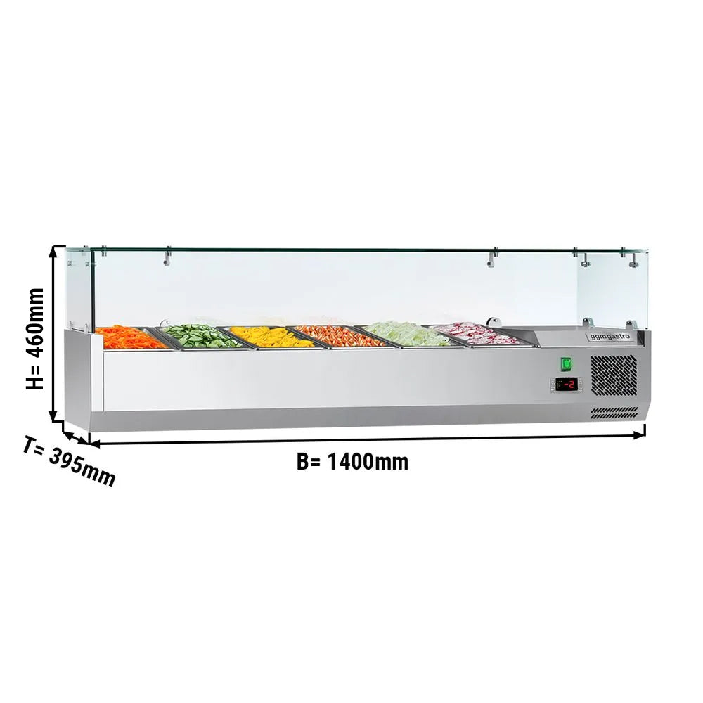 Refrigerated showcase ECO - 1.4 x 0.4 m - for containers 6x 1/3 N