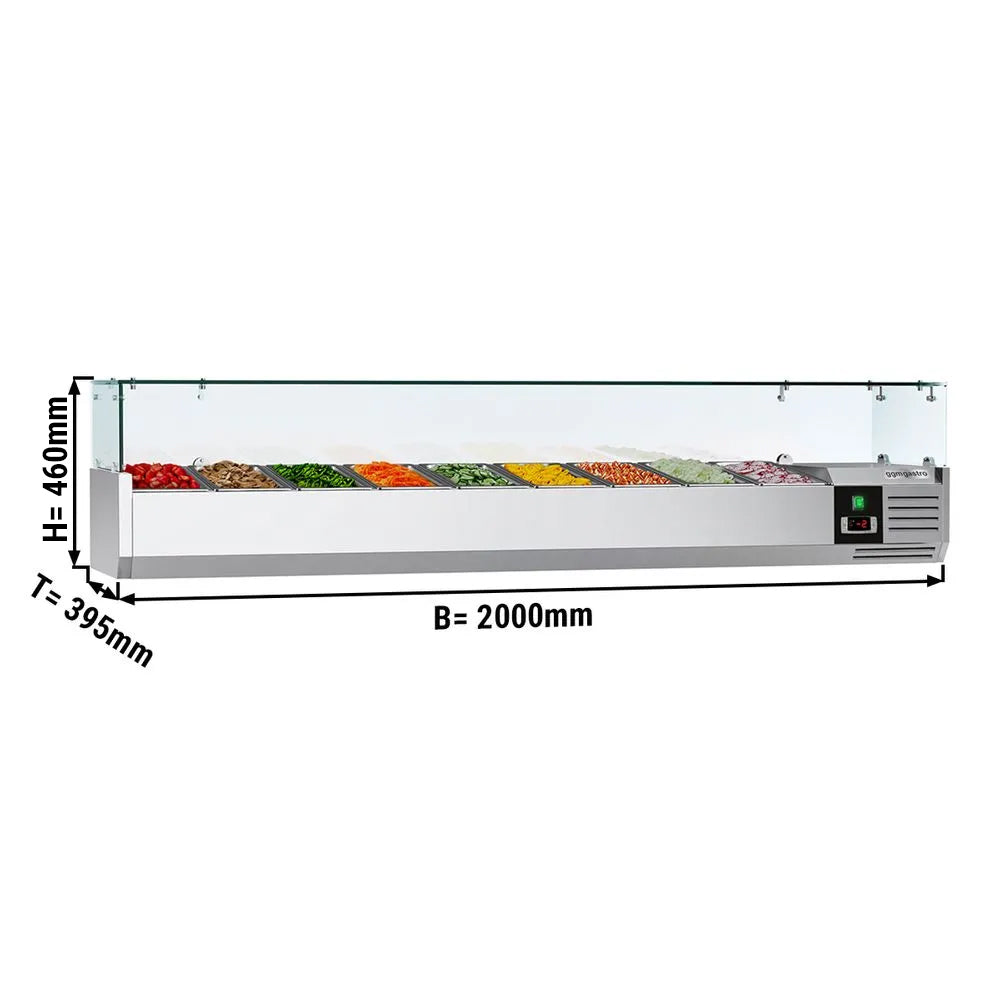 Хладилна витрина PREMIUM - 2,0 x 0,4 m - за контейнери 9x 1/3 GN