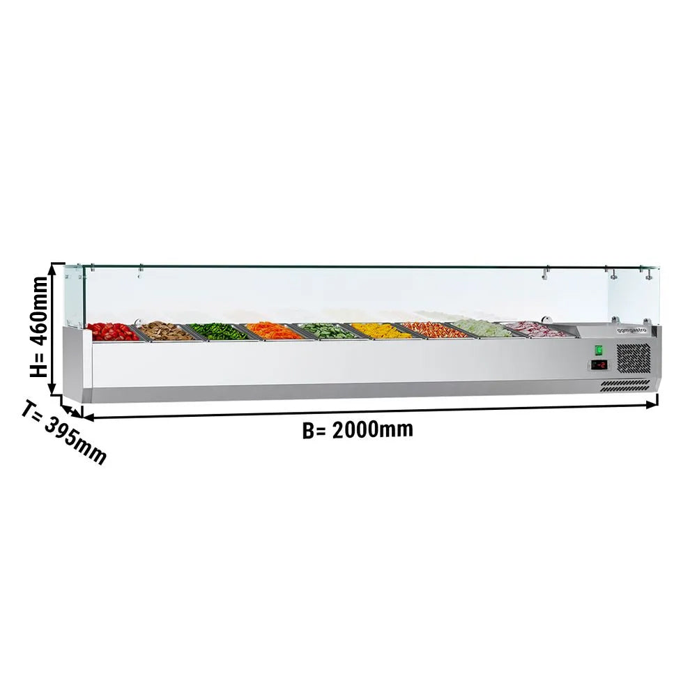 Хладилна витрина ECO - 2,0 x 0,4 m - за контейнери 9x 1/3 GN