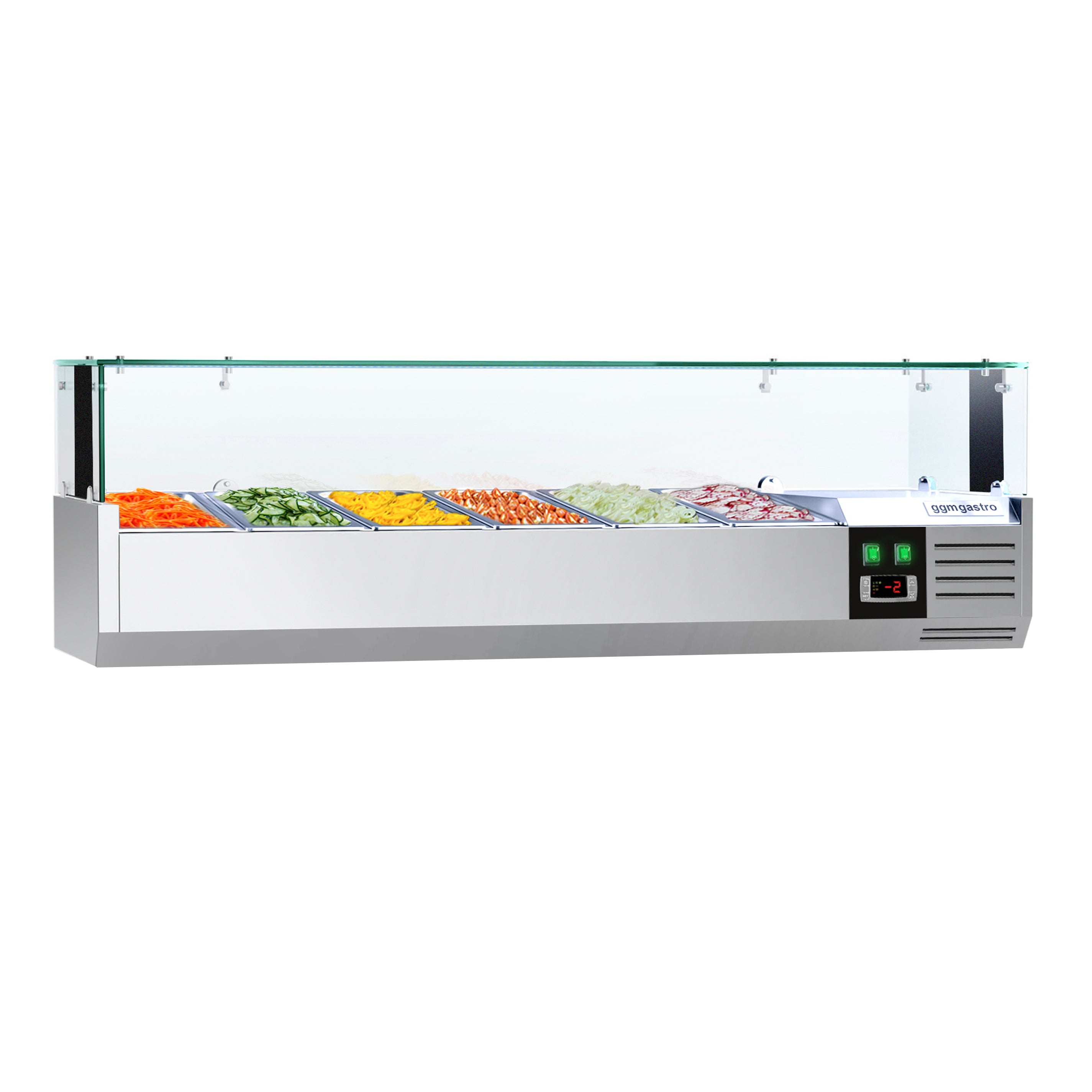 Refrigerated upper showcase PREMIUM - 1.4 x 0.34 m - for 6x 1/4 GN containers