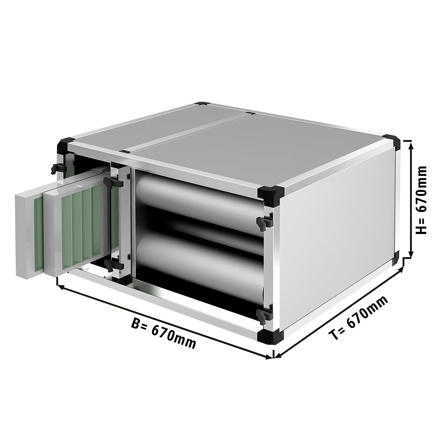 Exhaust air purification system - 2500 m³ - without engine (with activated carbon filter)