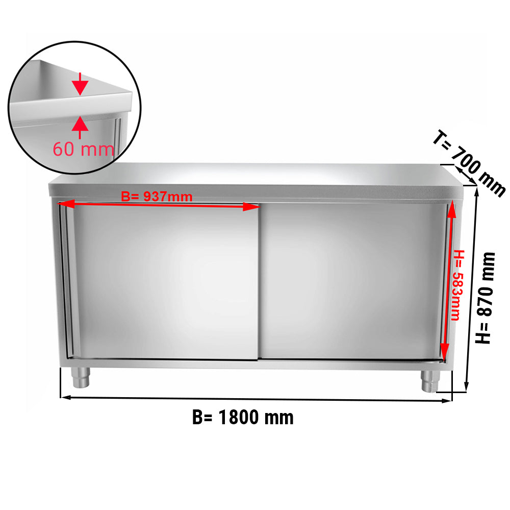 Worktop PREMIUM 1.8 m - with folding door