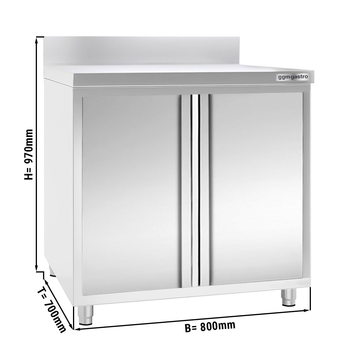 Worktop PREMIUM 0.8 m - with double door and edging