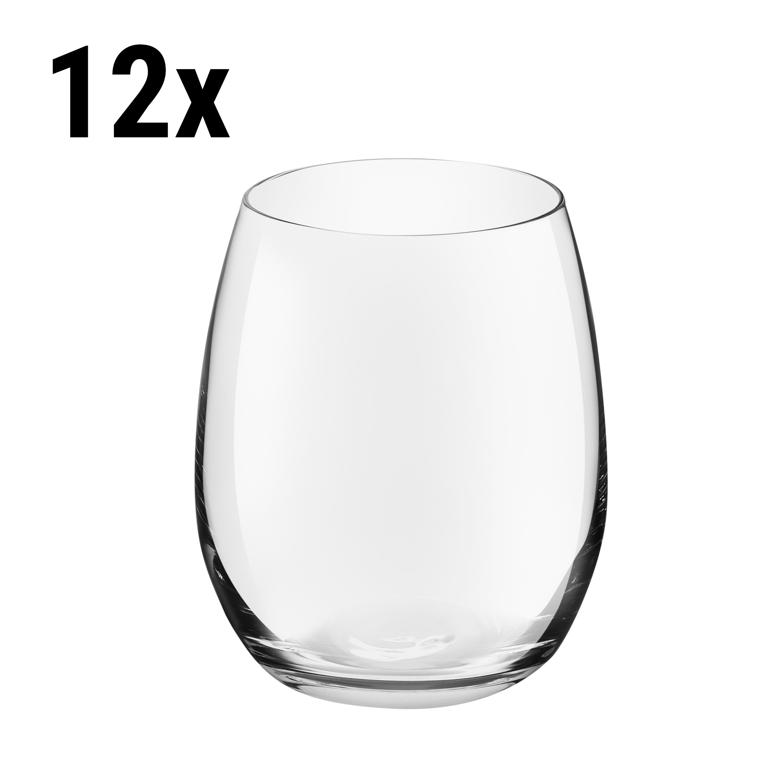 (12 pieces) Universal drinking glass - VENICE - 390 ml - transparent