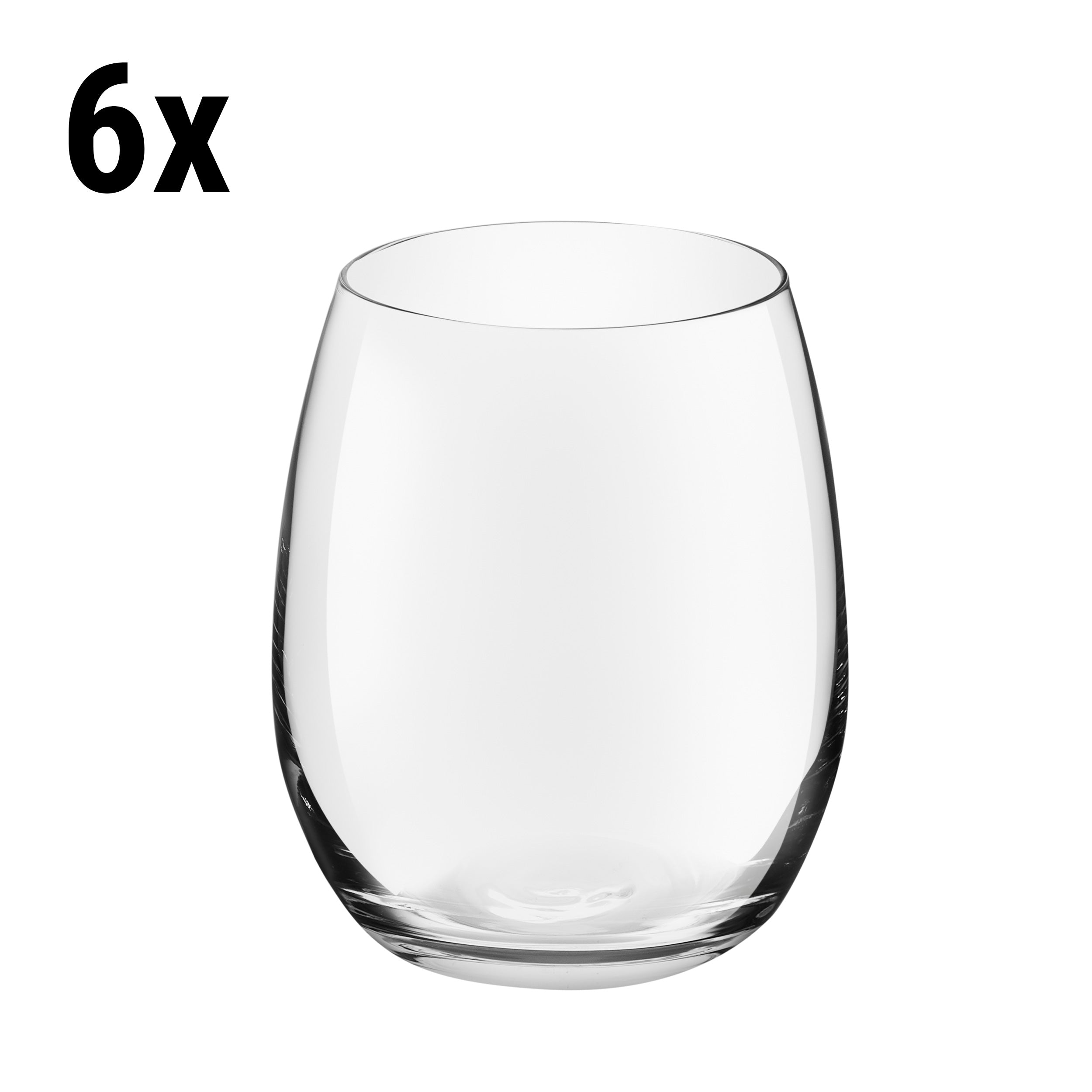 (6 pieces) Universal drinking glass - VENICE - 390 ml - transparent