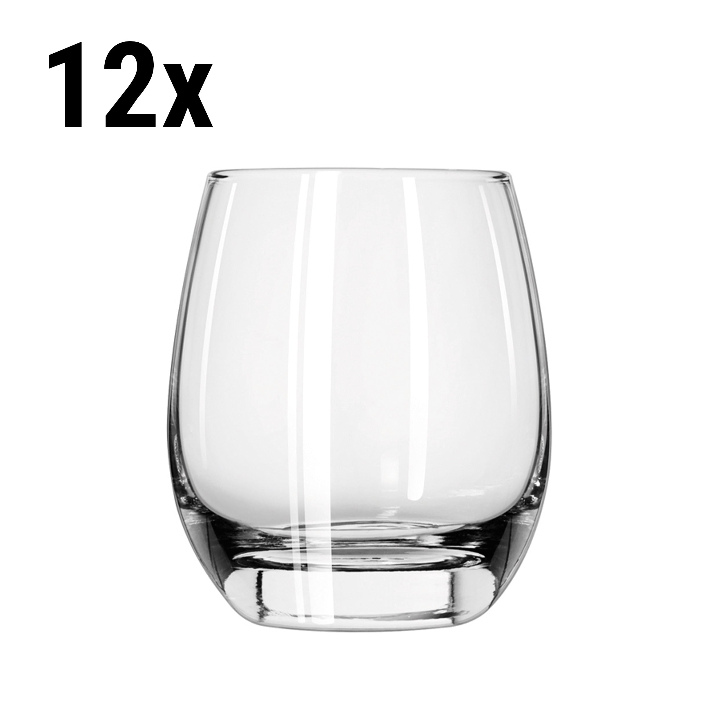 (12 pieces) Universal drinking glass - VENICE - 330 ml - transparent