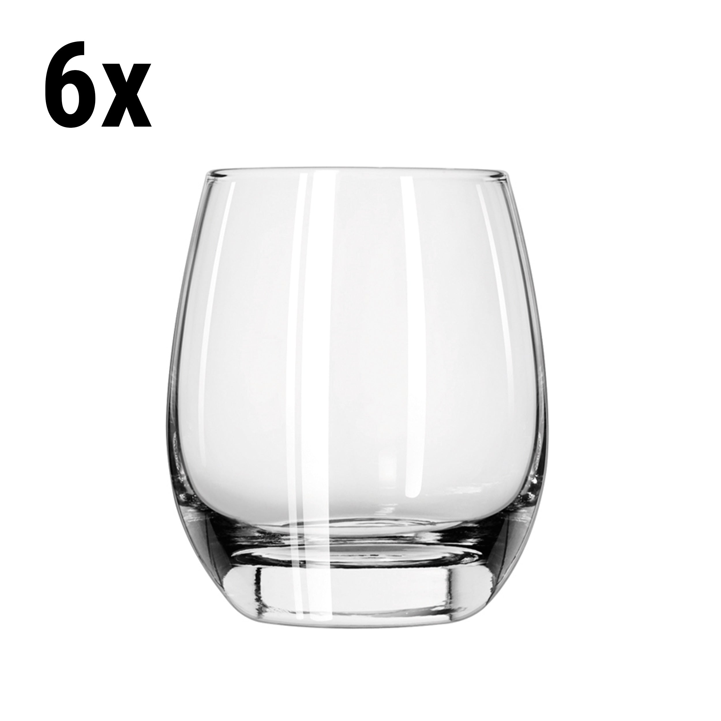 (6 pieces) Universal drinking glass - VENICE - 330 ml - transparent