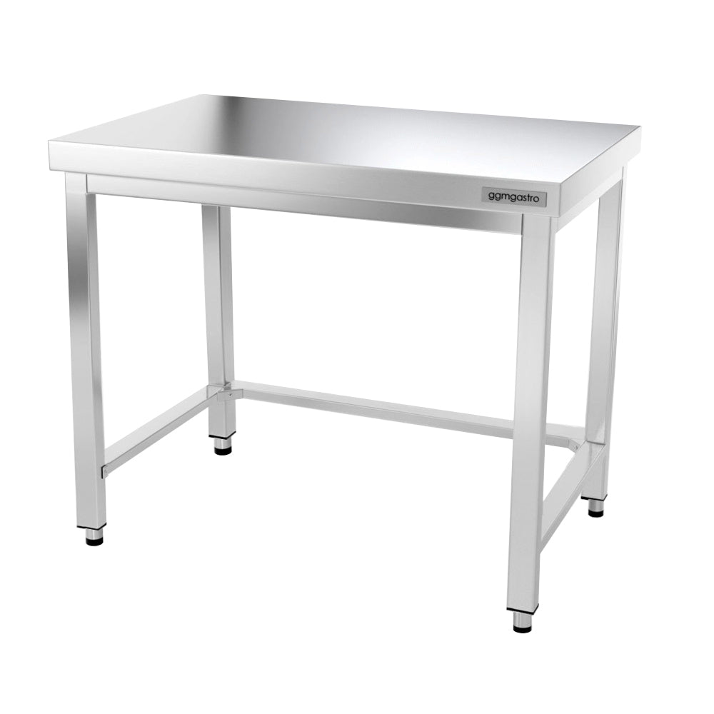 PREMIUM stainless steel work table - 1.0 m - with floor and base