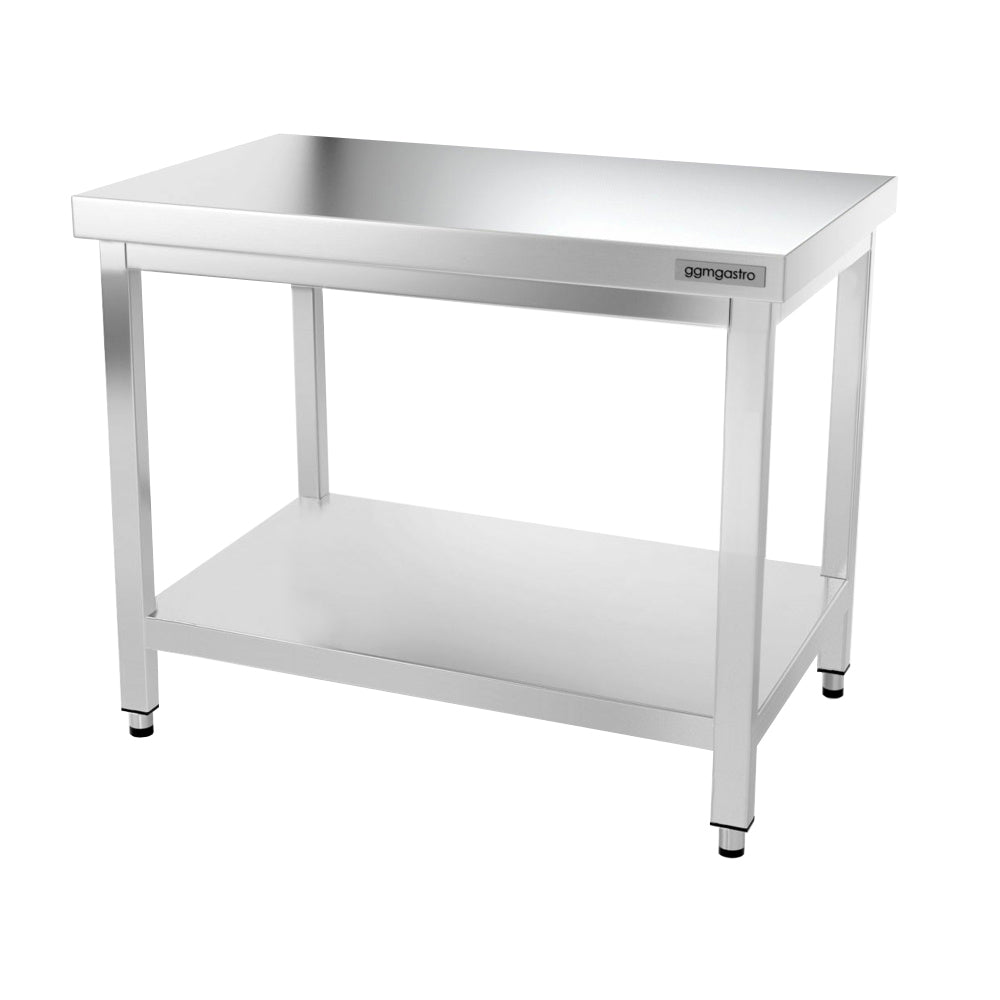 PREMIUM stainless steel work table - 1.0 m - with floor and base