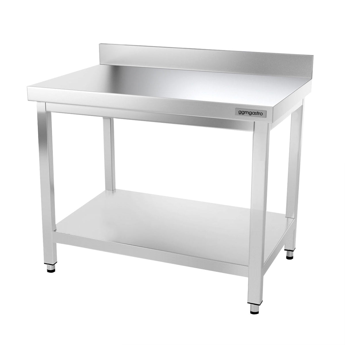 PREMIUM stainless steel work table - 1.0 m - with base and stand