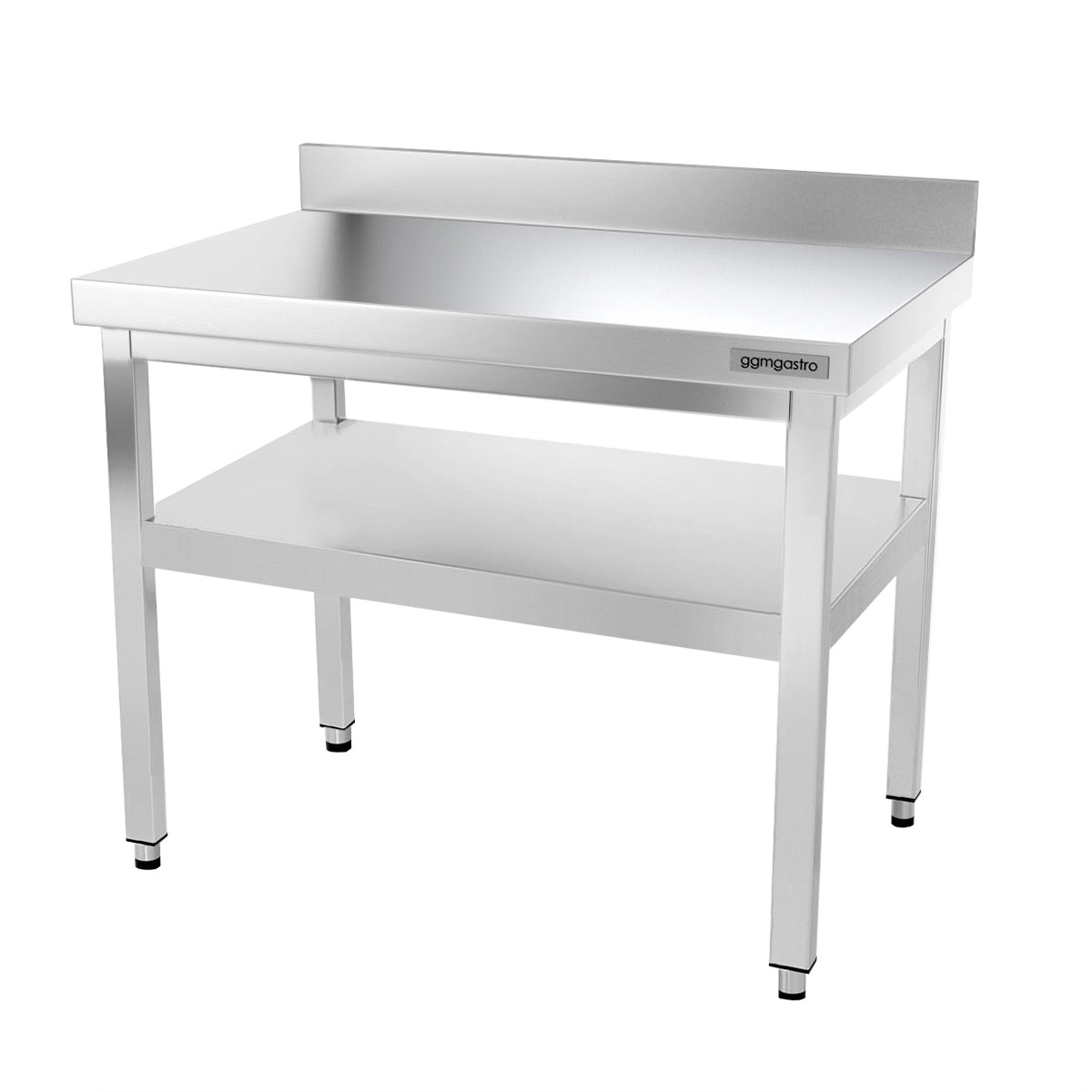 PREMIUM stainless steel work table - 1.0 m - with base and stand