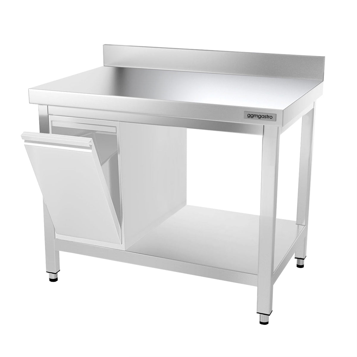 PREMIUM stainless steel work table - 1.0 m - with base and stand