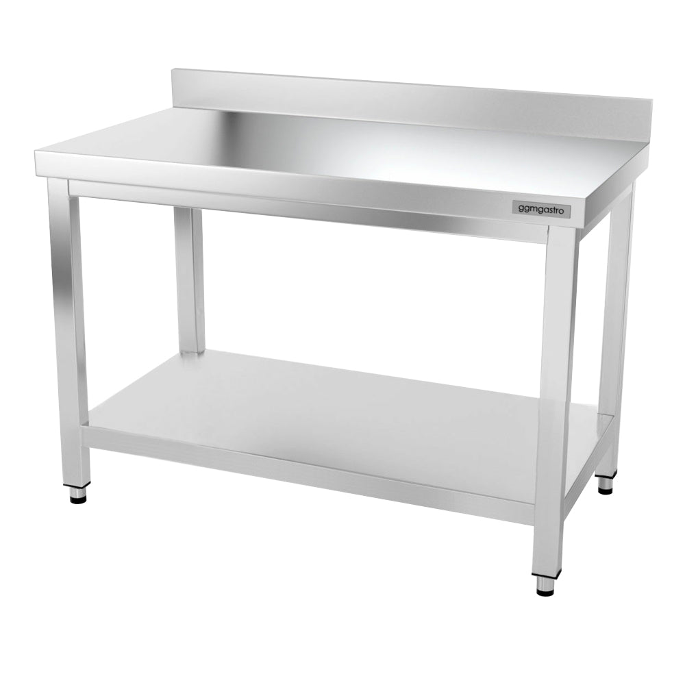 PREMIUM stainless steel work table - 1.2 m - with floor, base and support