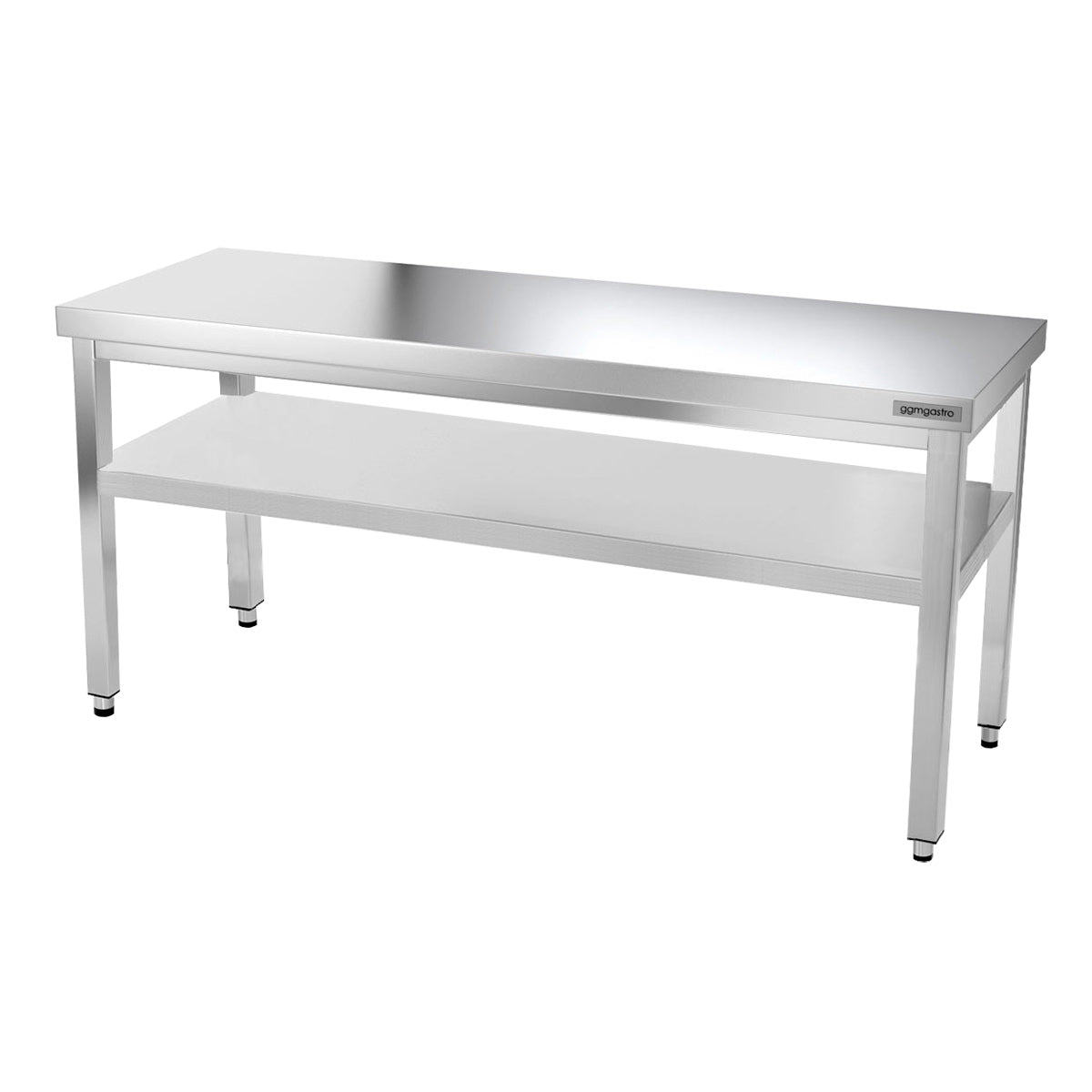 PREMIUM stainless steel work table - 1.5 m - with main shelf