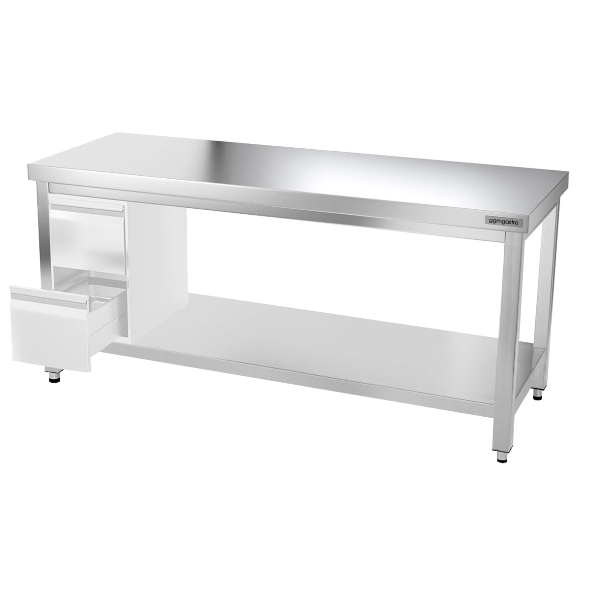 PREMIUM stainless steel work table - 1.5 m - with main shelf