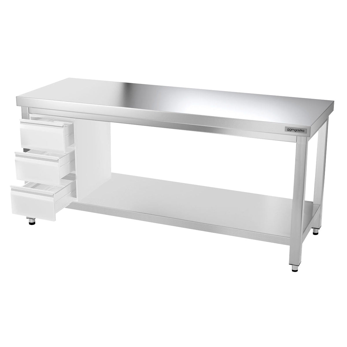 PREMIUM stainless steel work table - 1.5 m - with main shelf