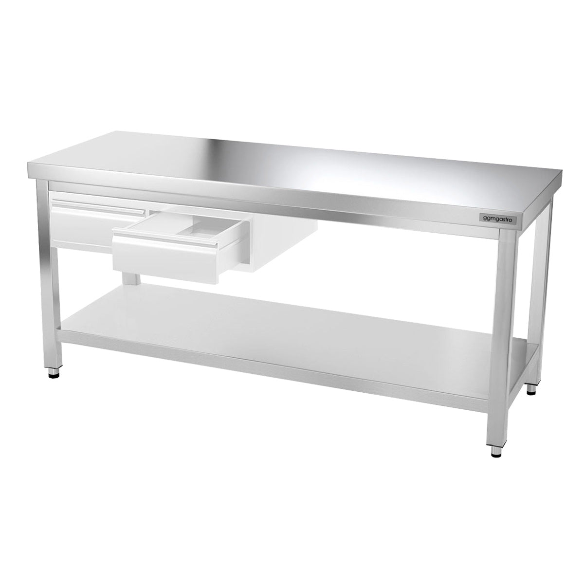 PREMIUM stainless steel work table - 1.5 m - with main shelf