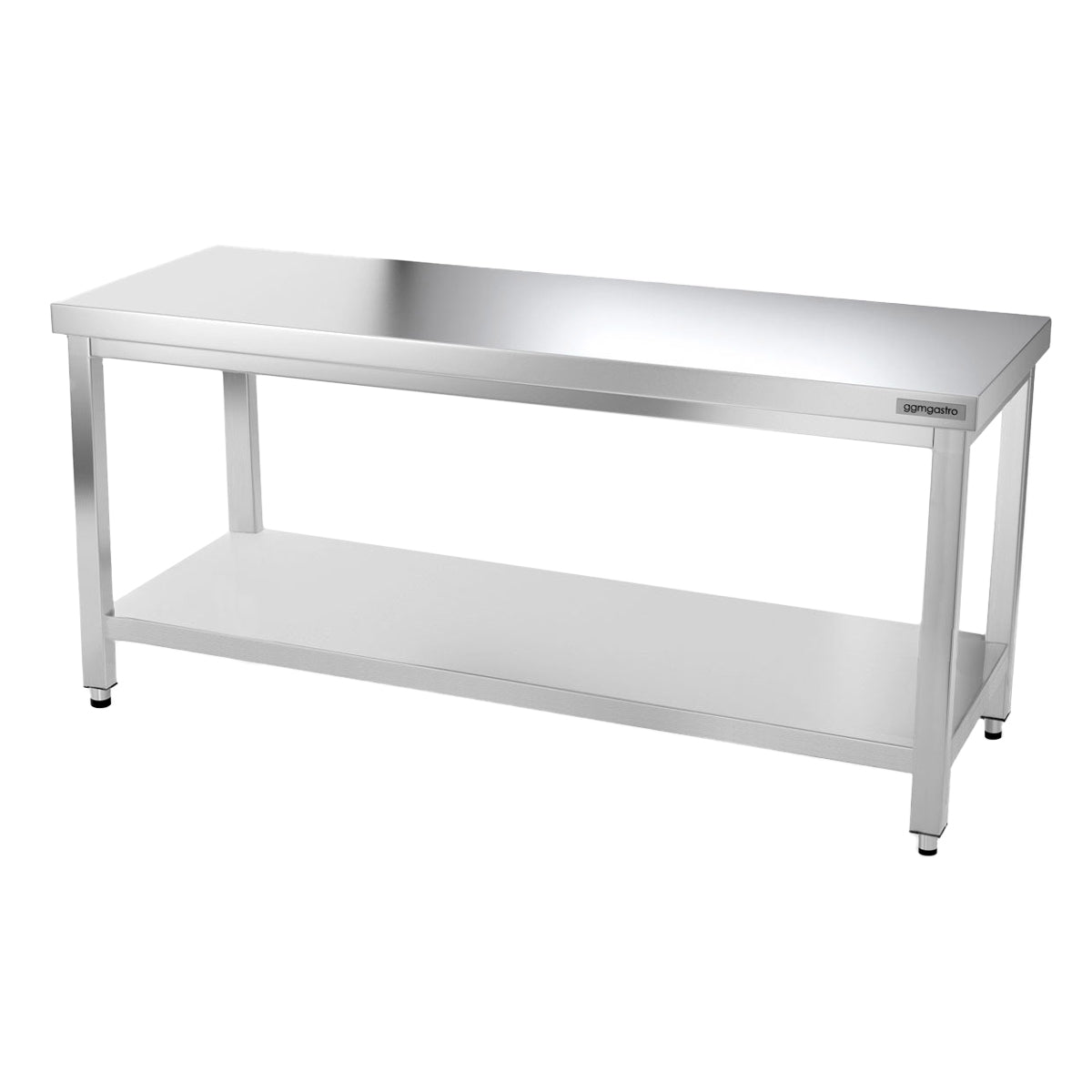 PREMIUM stainless steel work table 1.6 m - with lower shelf