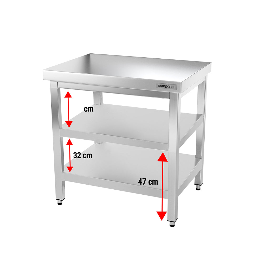 PREMIUM stainless steel work table 0.7 m - with lower shelf