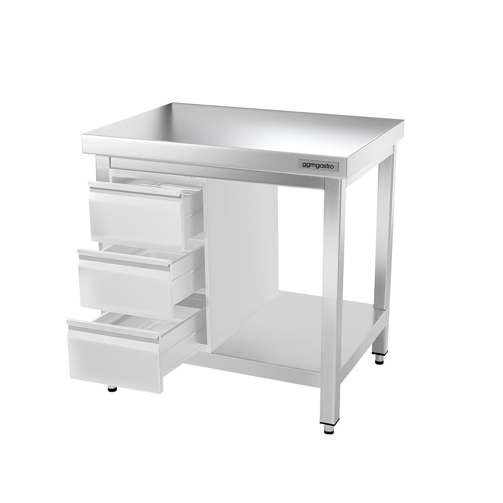 PREMIUM stainless steel work table 0.7 m - with lower shelf