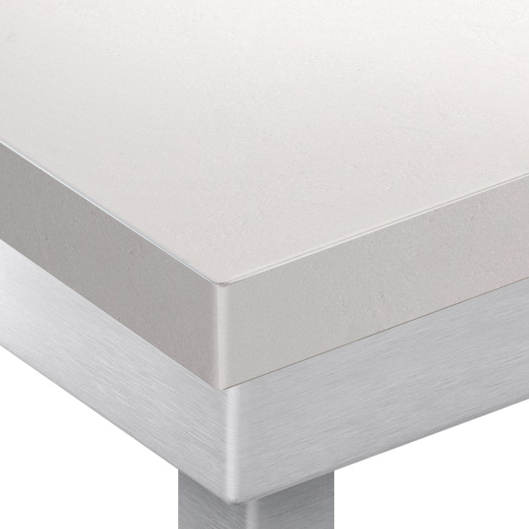 PREMIUM stainless steel work table - 1.6 m - with base board - including cutting board in white