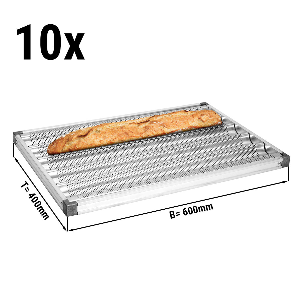 (10 pieces) Baguette tray - 40 x 60 cm - with 5 trays