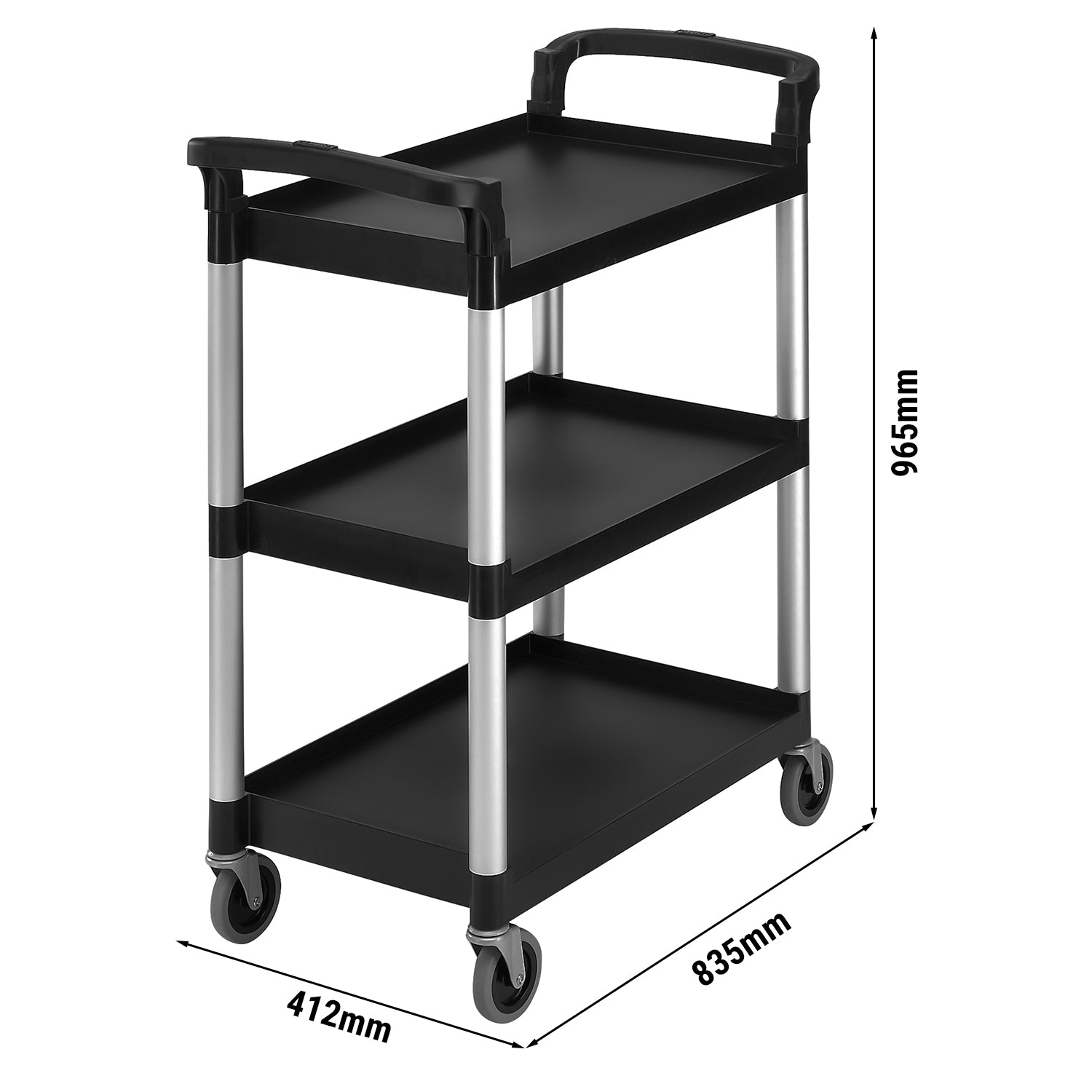 CAMBRO | KD Serving Cart / Transport Cart - 3 Shelves - Black