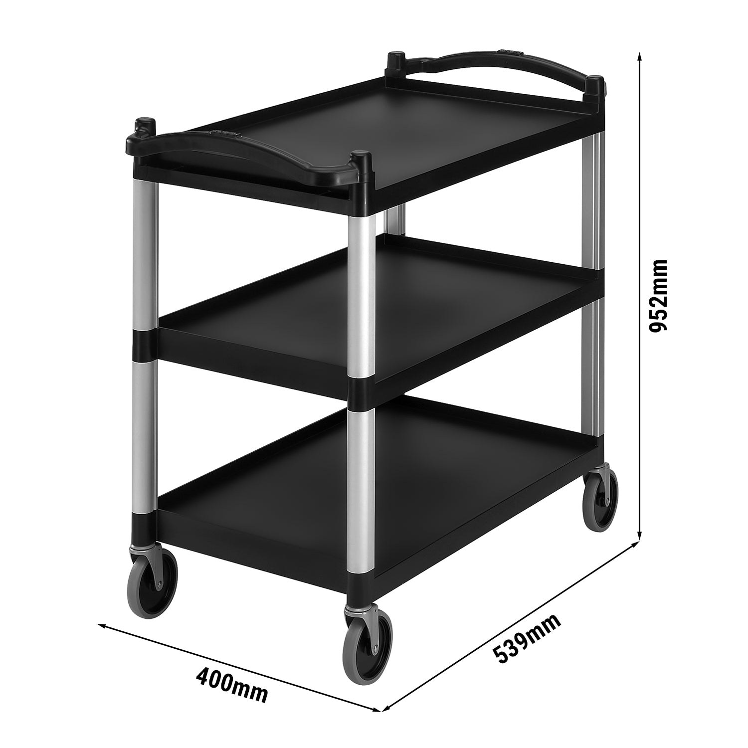 CAMBRO | Количка за сервиране / количка за транспортиране на KD - 3 рафта - черна