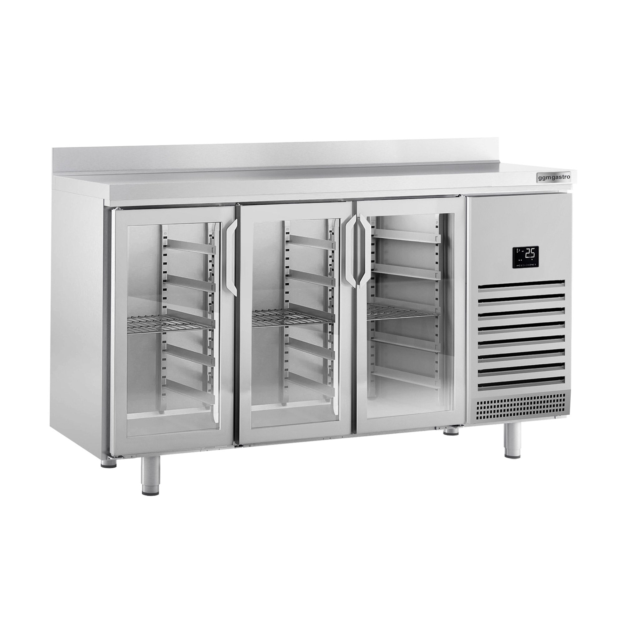 Bar refrigerator table - with 3 glass doors