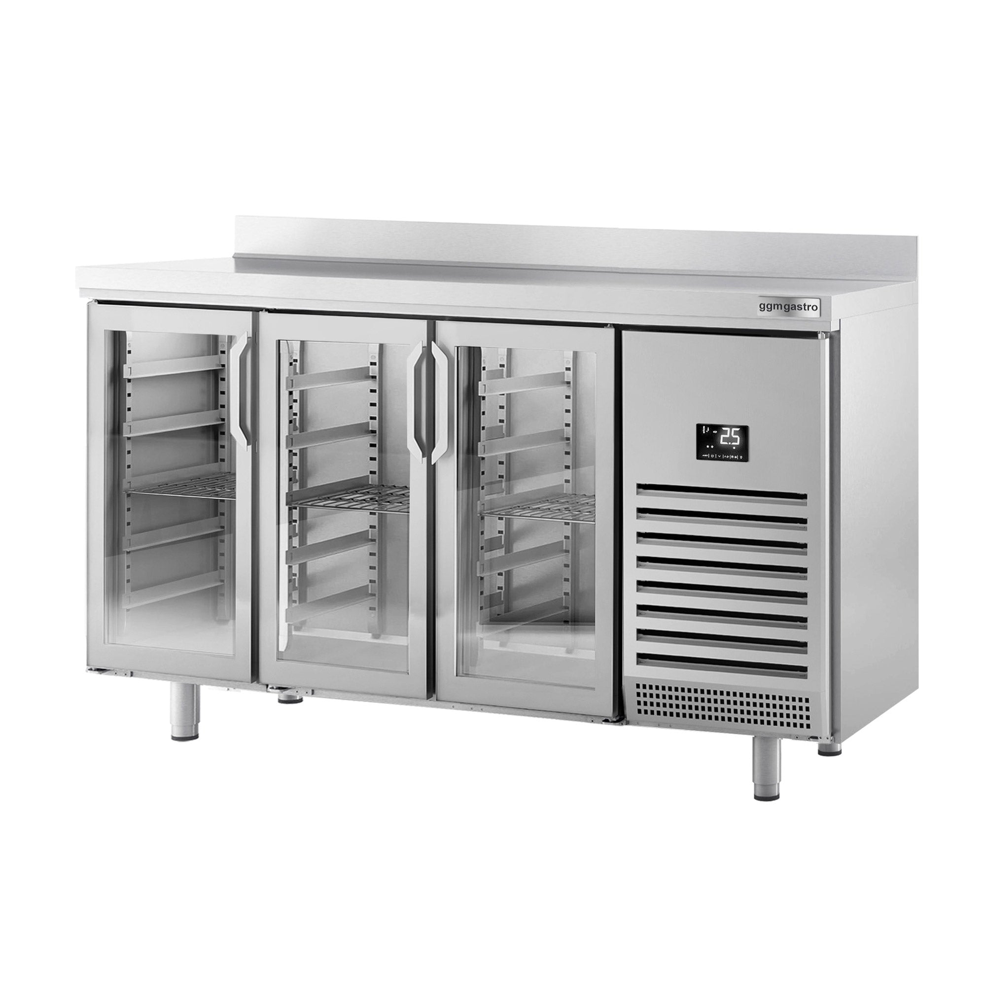 Bar refrigerator table - with 3 glass doors