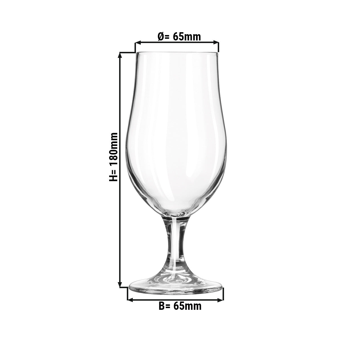 (12 pieces) Beer glass - MUNICH - 400 ml - Transparent