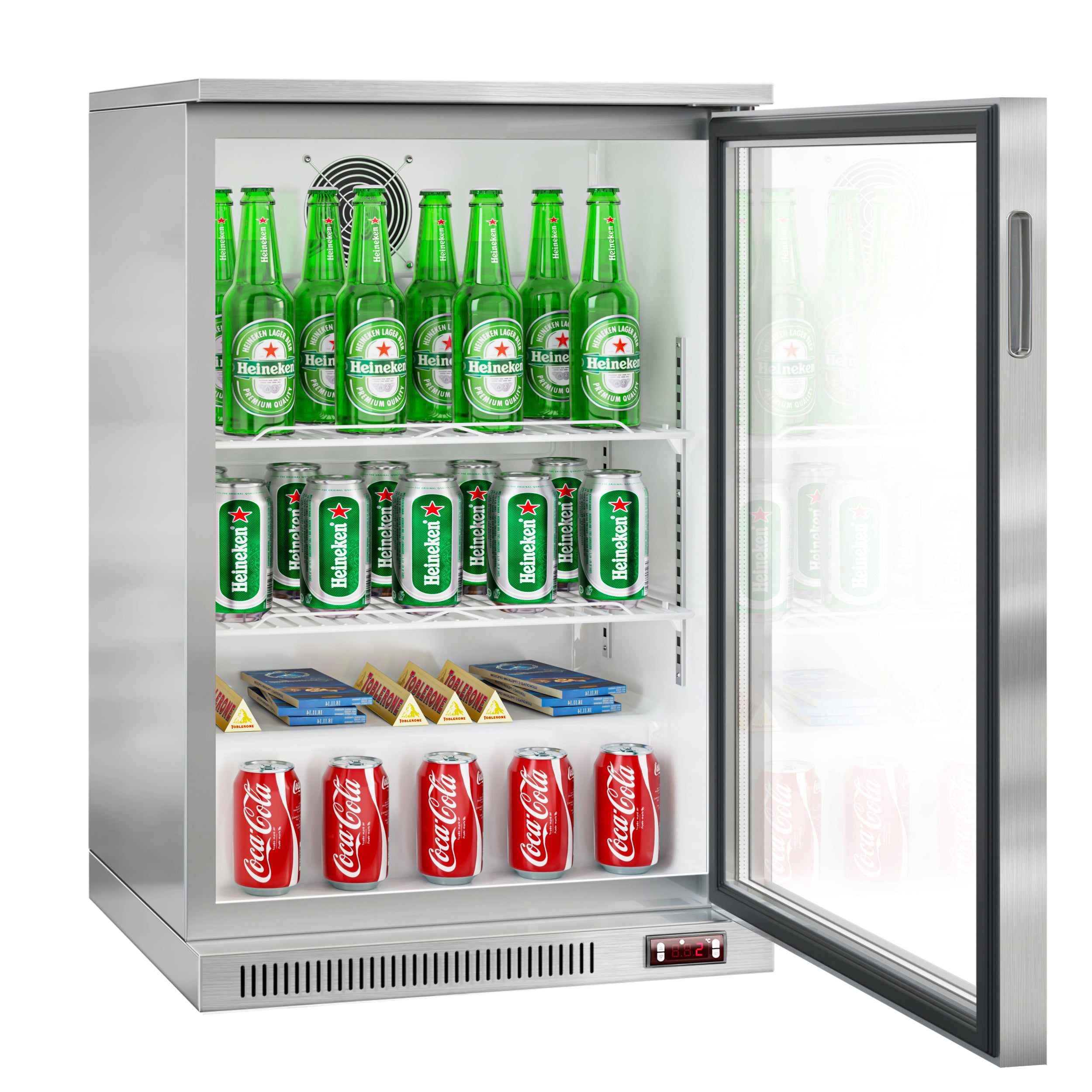 Баров хладилник - 0.60 м - 130 л - с 1 стъклена врата