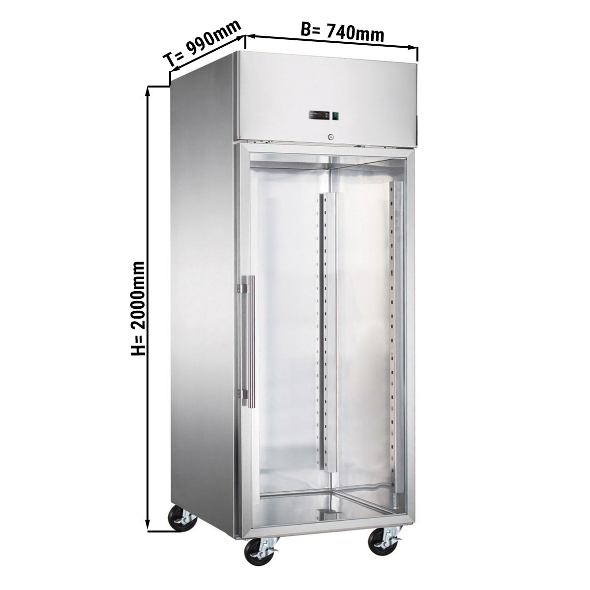 Хладилник за пекарни ECO - 0,74 x 0,97 m - с 1 стъклена врата