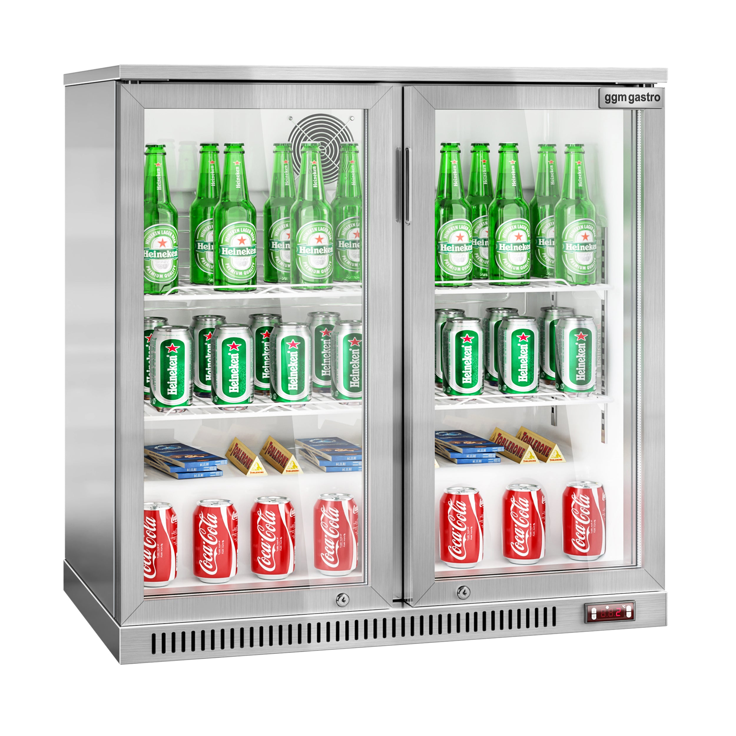 Bar refrigerator - 0.90 m - 220 l - with 2 glass doors