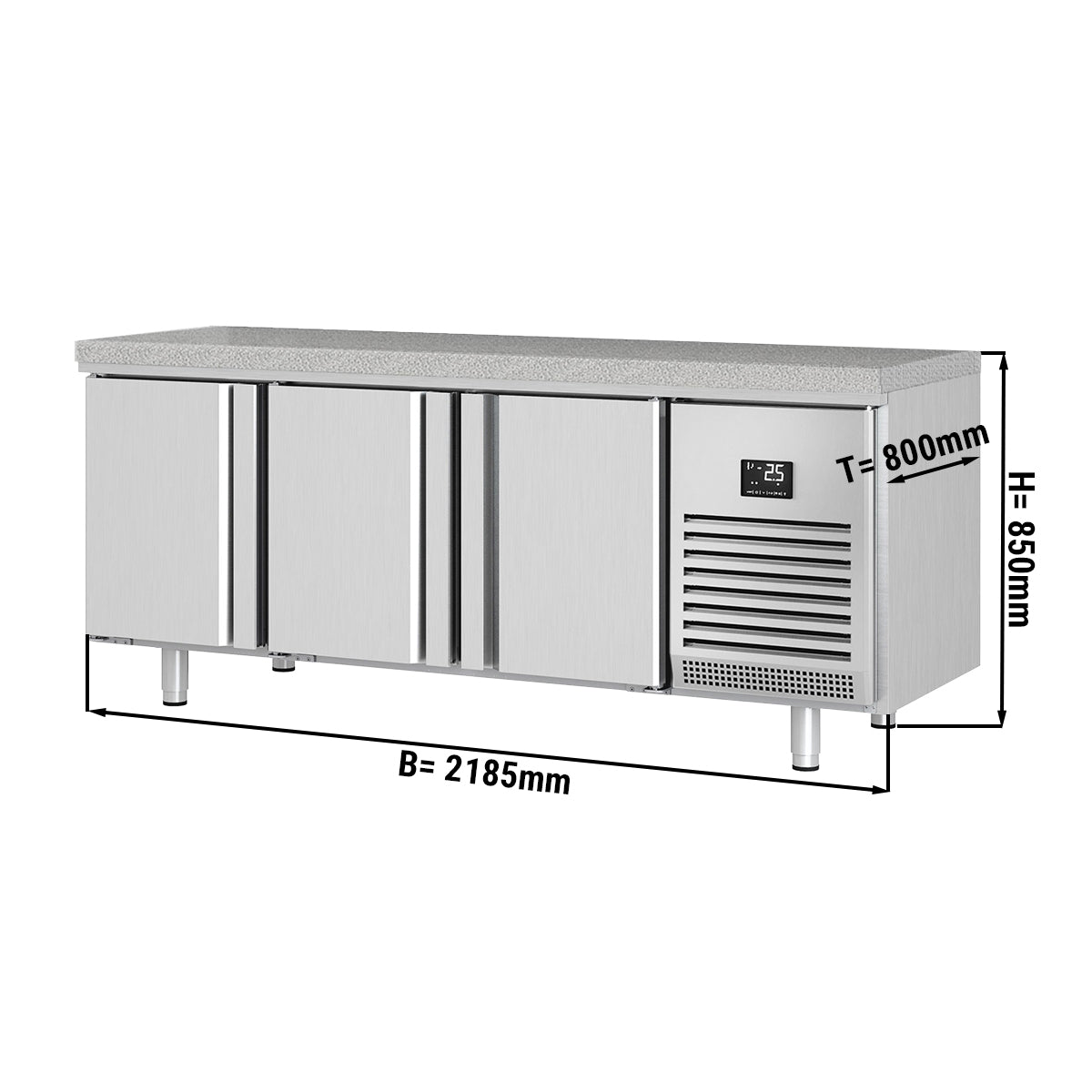 Refrigerated table for bakery products (EN) - with 3 doors