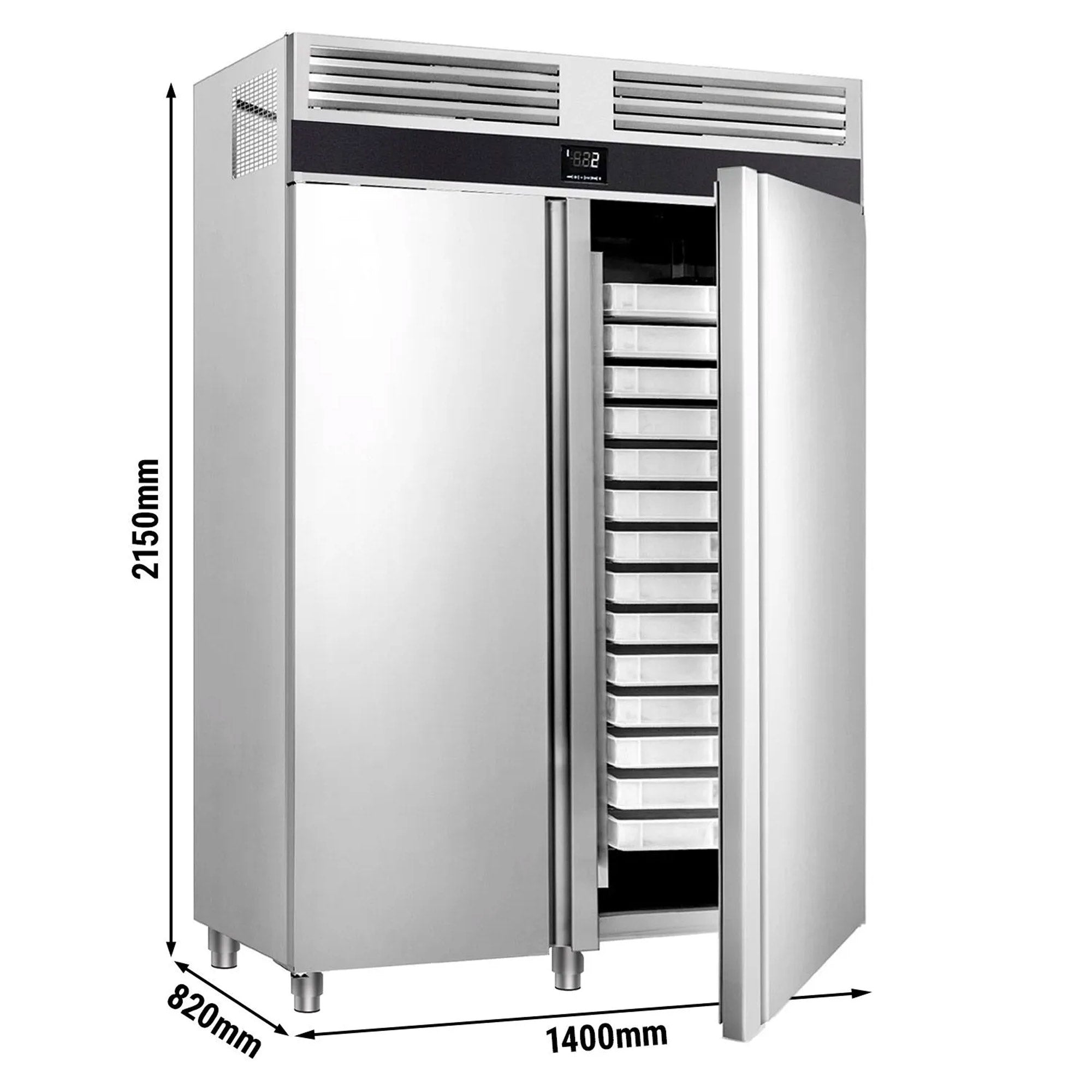 Хладилник за пекарски изделия (EN 60 x 40) - с 2 врати от неръждаема стомана