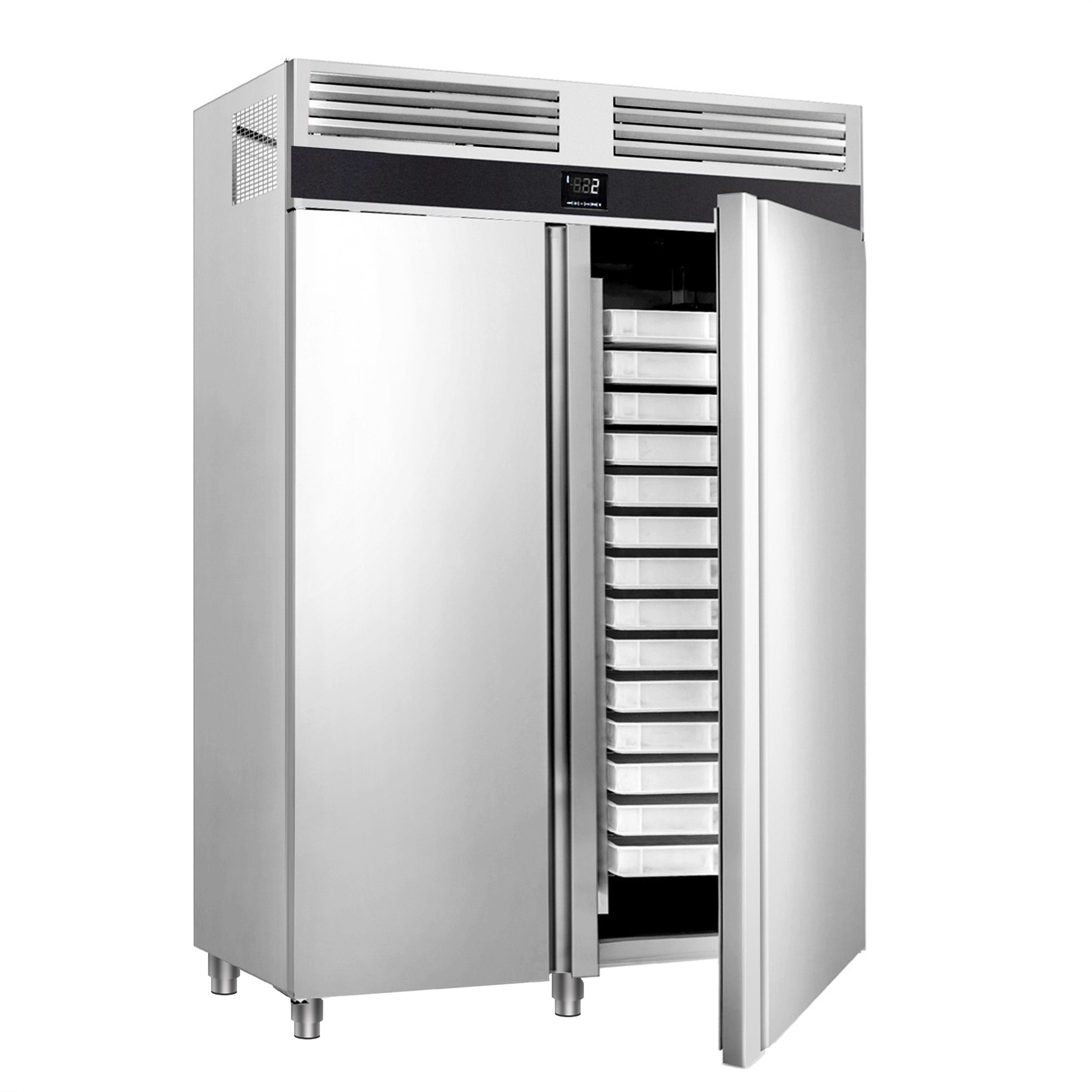 Bakery refrigerator (EN 60 x 40) - with 2 stainless steel doors