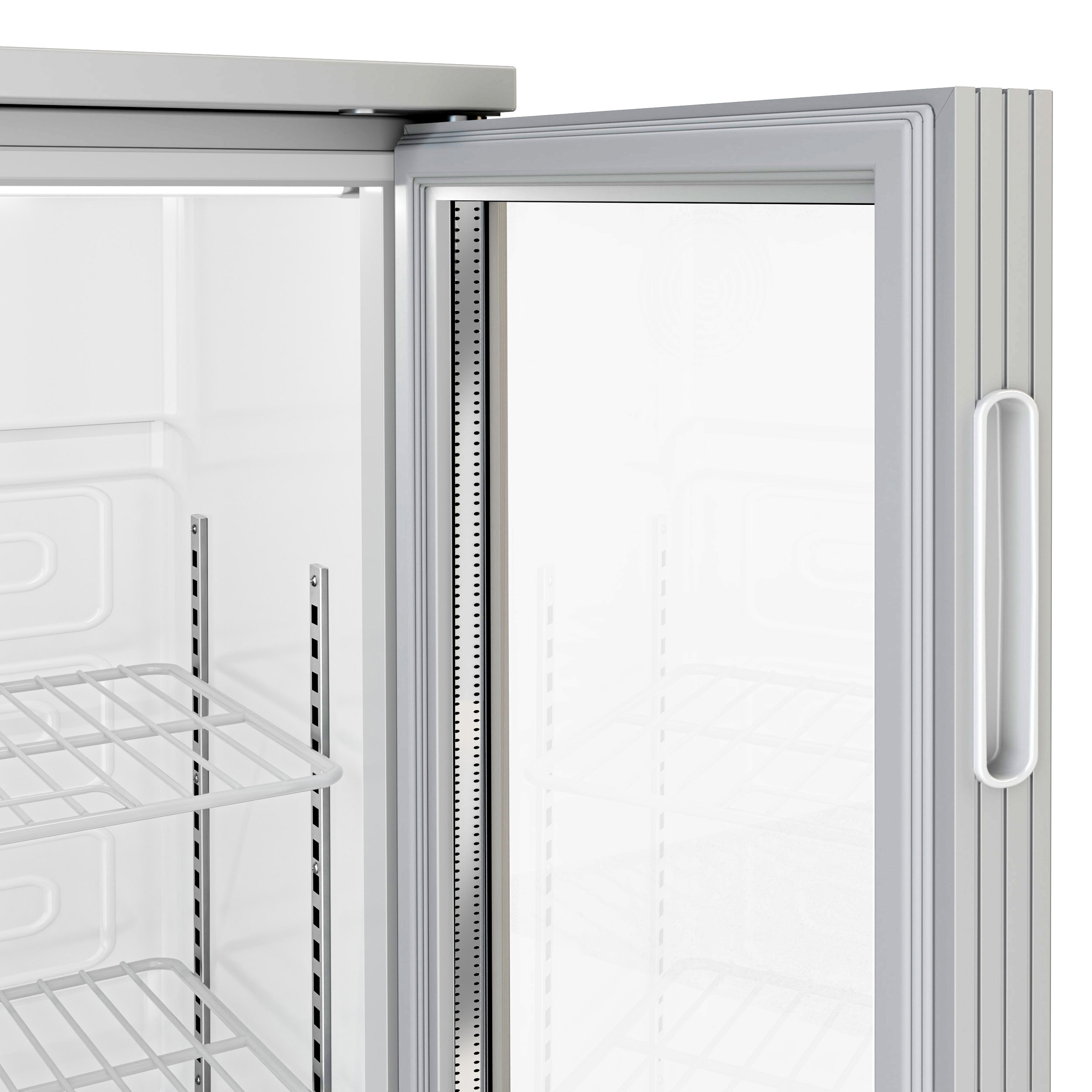 Bar fridge - 1.33 m - 320 liters - with 3 glass doors and 2 shelves - gray