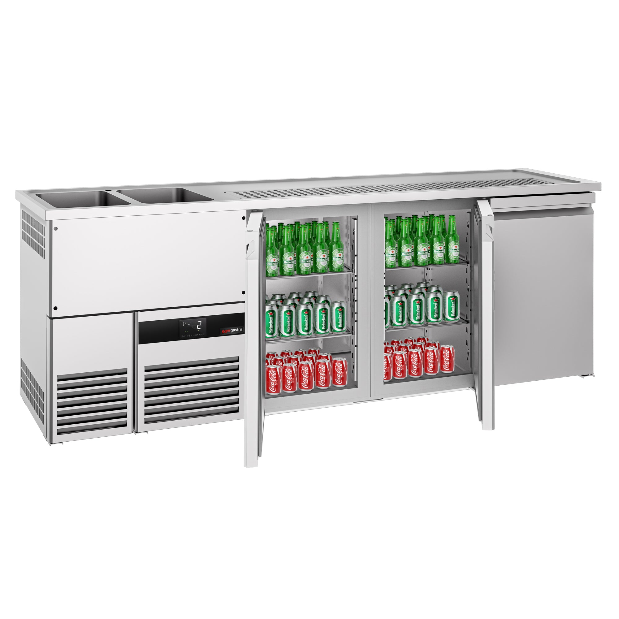 Beer fridge 2.5 x 0.7 m - with 3 doors