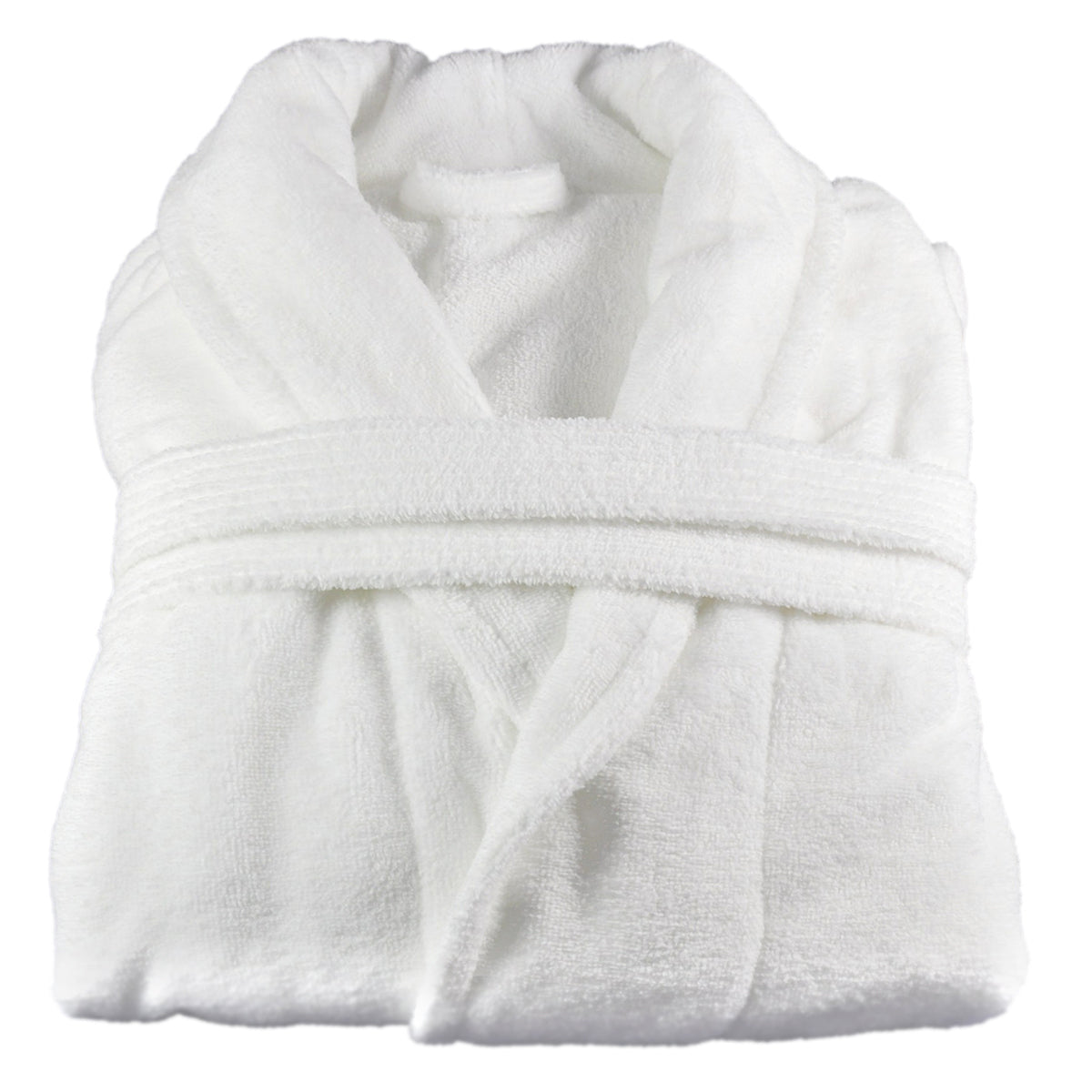(12 броя) Халат с шал яка - размер: XL - бял