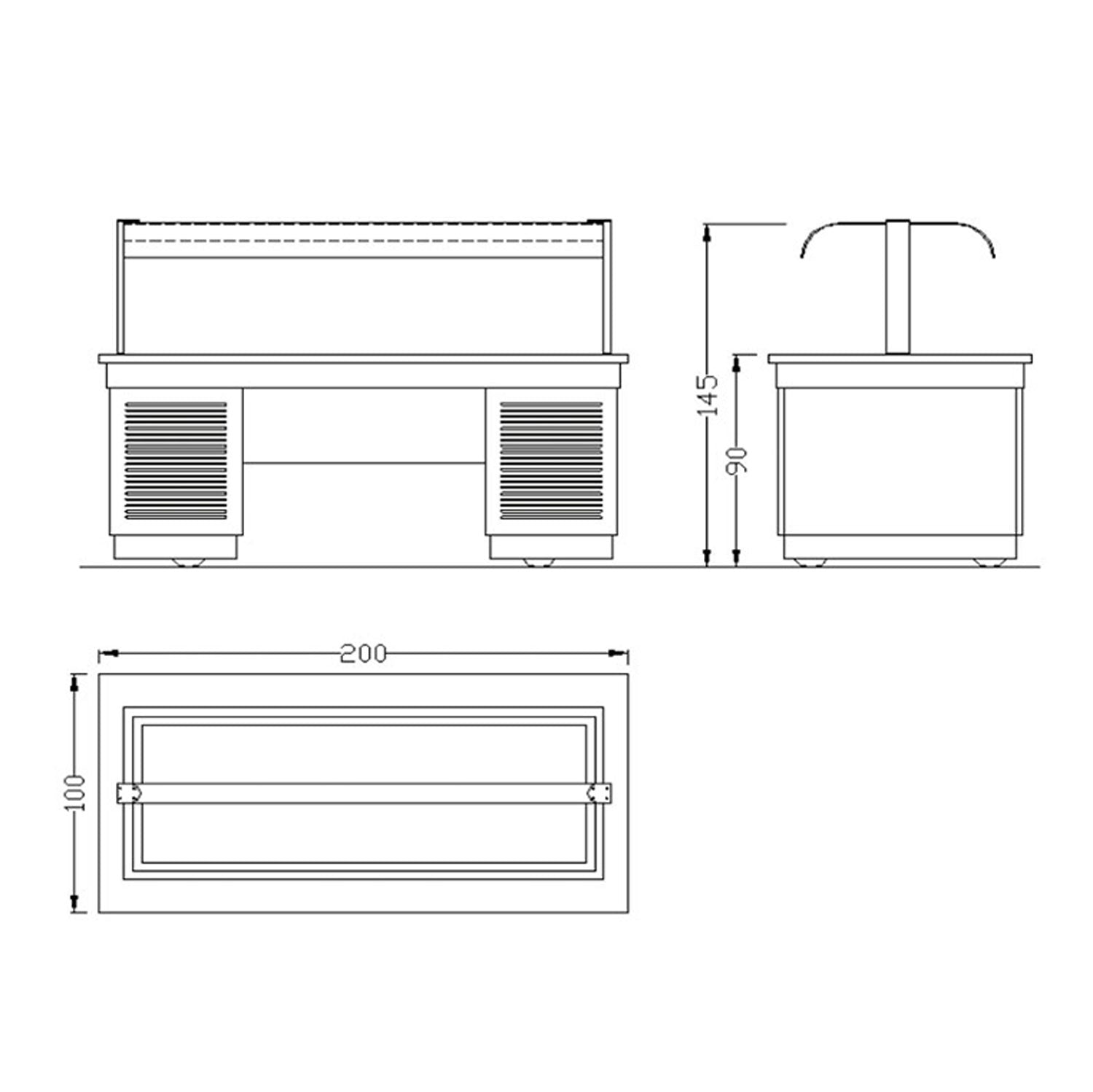 Ben Marie - buffet island - 2.0 x 1.0 m - 5x GN 1/1