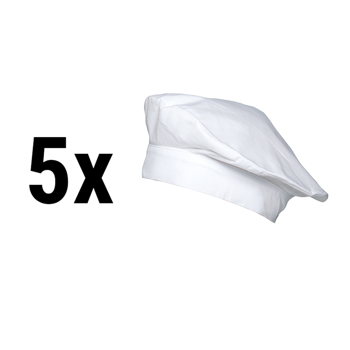 (5 pieces) Luka beret hat - white