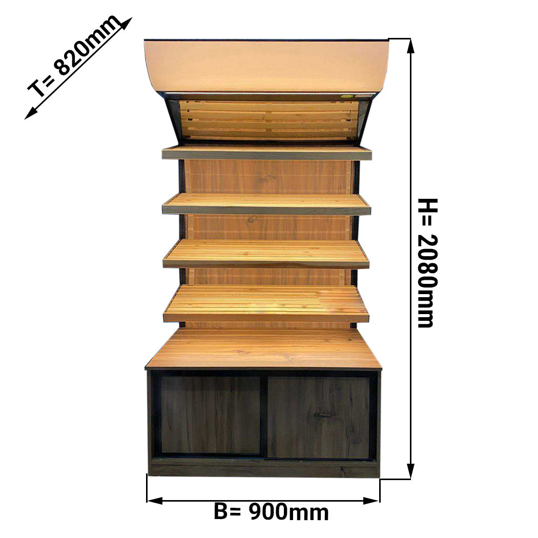 Рафт за хляб - 0,9 х 0,82 м - с 4 рафта - включително осветление