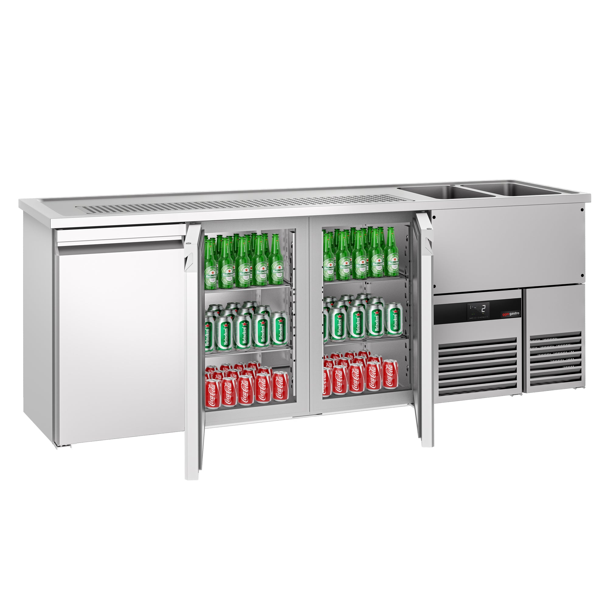 Beer fridge 2.5 x 0.7 m - with 3 doors