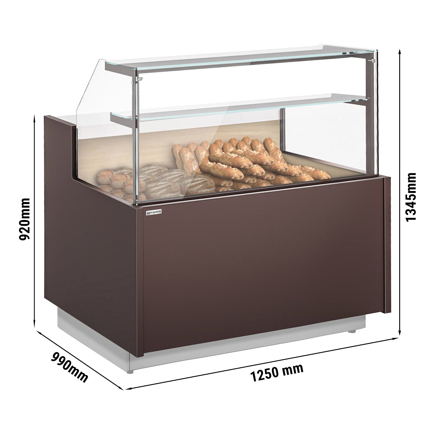 Bread display case 1.25 m / 0.99 m