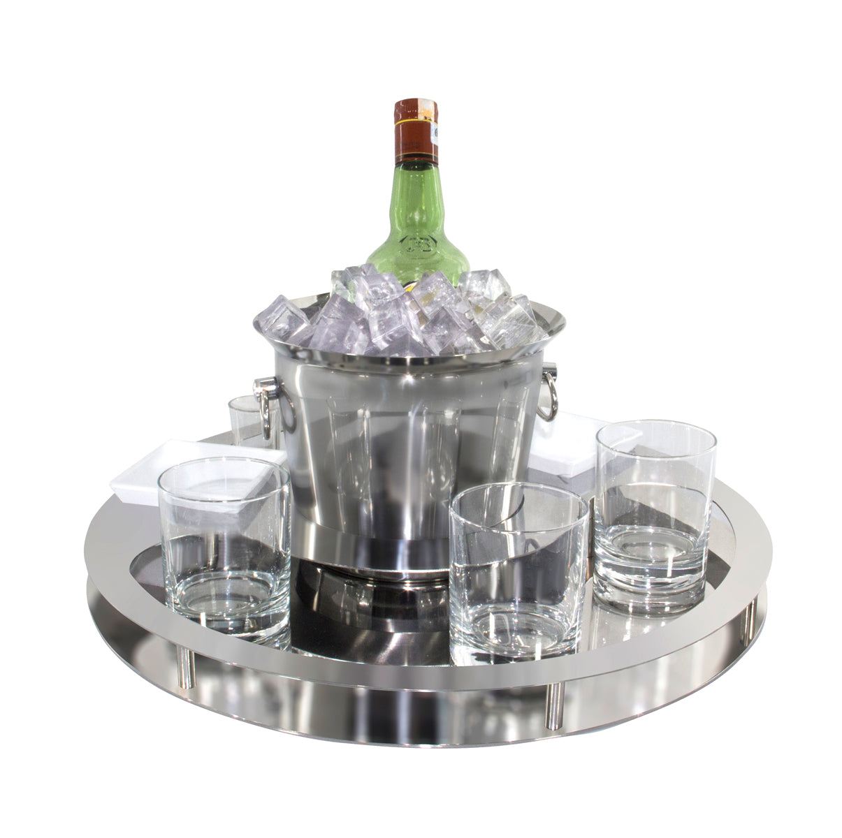 Bar set with bottle cooler and 2 snack bowls