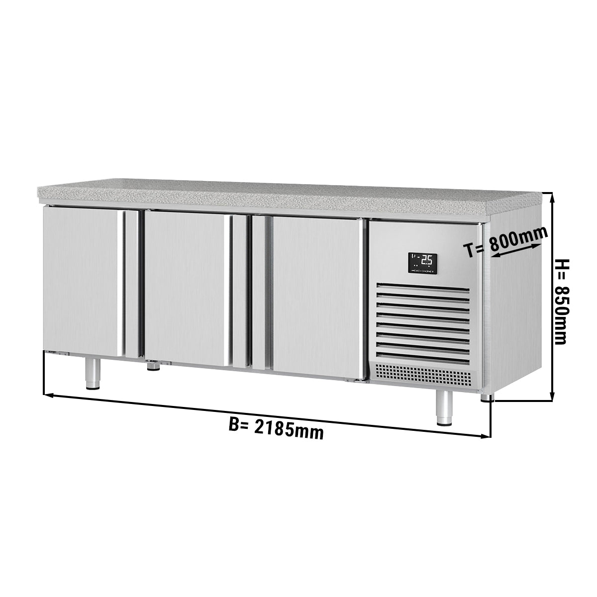 Refrigerated table for bakery products (EN) - with 3 doors